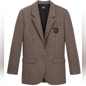 THE KOOPLES Black and Brown Houndstooth Blazer. NWT. MSRP $545 Sz US 10
